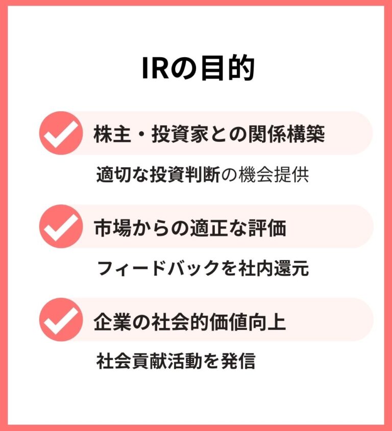 IRとは？IRの基本知識や企業が行う目的・担当者の活動内容をわかりやすく解説 | 株式会社インベストメントブリッジ